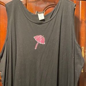 Black Tee dress with Pink Umbrella Design